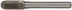 Carbide Pro ball, pin 6 mm, cylindrical with rounded