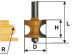 Semi-rod edge milling cutter f41,3mm R12,7mm xb