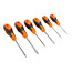 A set of slotted/Pozidriv screwdrivers with a rubber handle, 6 pcs