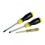 Set of 3 Cushion Grip STANLEY 0-65-012 Screwdrivers