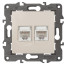 Розетка ЭРА Elegance 14-3108-02 информационная двойная 2хRJ45 IP20 слоновая кость
