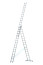 Three-section aluminum ladder, 3 sections of 16 steps AL 3x16 P80