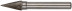 Carbide Pro ball, pin 6 mm, conical
