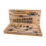 Set of taps and HSS dies in a wooden case, 28 items
