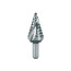 The drill is a stepped short HSS with a spiral groove and a sharpening of the tip Ø 4,0 - 20,00