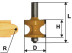 Semi-rod edge milling cutter f22,2mm R4,8mm xb 1