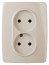 Розетка ЭРА Серия 12 12-2107-02 двойная без заземления 2X2P 16A-250В IP20 слоновая кость