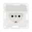 Socket with A/C, blinds and cover (white) LK60