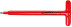VDE screwdriver with T-handle for screws with "internal hexagon" profile, HEX 6 mm, T-handle length 90 mm, L-250 mm, dielectric