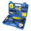 11-piece tool kit (pliers, knife, tape measure, screwdrivers, duct tape, hammer)