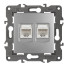 Розетка ЭРА Elegance 14-3108-03 информационная двойная 2хRJ45 IP20 алюминий