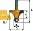 Edge cutter kalevochnaya f22,2x13mm R4,8mm xb 8m, art. 10540