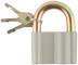 Padlock, aluminum alloy body 65x44 mm, steel shackle 12 mm