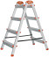 Double-sided steel ladder, 4 steps, H=88.5 cm, weight 5.3 kg