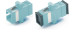 FA-P11Z-SC/SC-N/BK-AQ Оптический проходной адаптер SC-SC, MM (OM3), simplex, корпус пластиковый, голубой (aqua), черные колпачки