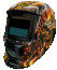 Self-darkening welding mask BRIMA MEGA HA-1110o fire skull