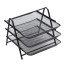 Berlingo horizontal paper tray "Steel&Style", 3 sections, metal, black