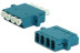 FA-P11Z-QLC/QLC-N/WH-BL Optical pass-through adapter LC-LC, SM, quadro, 4 fibers, plastic housing, blue, white caps