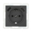 Socket with z/k + 2xUSB connector, 2A (black velvet) LK60
