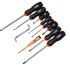 Set of professional screwdrivers with tester, CrV, 2-component ergonomic handle, 10 pcs.// HARDEN