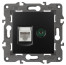 Розетка ЭРА Elegance 14-3110-05 RJ45+TV IP20 антрацит