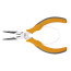 Elongated curved precision pliers, 140 mm