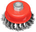 Cup holder, M14 nut, 75 mm twisted steel wire, blister