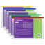 Berlingo A4 zip envelope folder, 150 microns, with a pocket for business cards, transparent, assorted