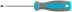 Screwdriver, CrV steel, rubberized handle SL3 x 75 mm