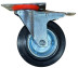 Wheel support d.100 mm rotatable with mounting plate and brake