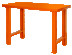 Heavy duty workbench, metal table top with 4 legs orange 1800 x 750 x 1030 mm