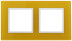 14-5102-21 ЭРА Рамка на 2 поста, стекло, Эра Elegance, жёлтый+бел