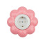 Single socket KRANZ HAPPY Flower concealed installation, with grounding and protective curtains, white/pink