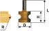 Milling cutter chrome. semi-rod F22,2mm R3,2mm xb. 8mm