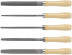 Напильники, набор 5 шт., деревянная ручка 150 мм