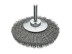 Conical corrugated brush, D70 mm, width 10 mm, shank 6 mm, steel corrugated wire STA 0.30 mm