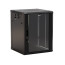 TWB-FC-1245-GP-RAL9004 Wall cabinet 19-inch (19"), 12U, 662x600x450mm, glass door with perforation on the sides, handle with lock, with the possibility of mounting on legs (included), color black (RAL 9004) (disassembled)