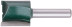 Straight groove milling cutter with double blade DxHxL=24x25.4x60.5mm