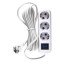 Household extension cord, with grounding and switch, 3 m, 3 sockets, 10 A, UHz10 Denzel series