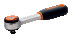 1/4" Reversible handle with round head, with 72 teeth and 5° angle of action, retail package
