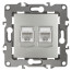Розетка ЭРА Серия 12 12-3108-03 информационная двойная 2XRJ45 IP20 алюминий