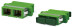 FA-P11Z-DSC/DSC-N/GN-GN Оптический проходной адаптер SC/APC-SC/APC, SM, duplex, корпус пластиковый, зеленый, зеленые колпачки