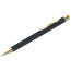Berlingo "Golden Standard" ballpoint pen blue, 0.7 mm, black/gold case, push-button, plast.The case
