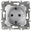 Розетка ЭРА Серия 12 12-2001-03 с заземлением 2P+E Schuko 16A-250В IP20 без м.лапок алюминий
