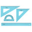 Large STAMP drawing set, (2 pieces triangular, 30cm ruler, protractor), transparent tinted