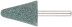 Abrasive ball (on stone, marble, tile), shank 6 mm, cone with rounded 25 x 35 mm