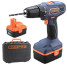 Cordless Cordless Screwdriver 14.4 V; 0-350/0-1100 rpm; 10 mm; 24 Nm; 2 batteries(Ni-Cd) x1.5 Ah; 15+1; 1 hour; speed control; rubber inserts