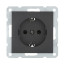 Socket with a/c, with blinds (black velvet) LK60