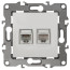 Розетка ЭРА Серия 12 12-3109-01 комбинированная RJ45+RJ11 IP20 белый