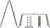 Aluminum transformer ladder, 4 sections x 4 steps, weight 11.7 kg